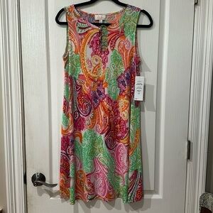 Ivy lane Sz S sleeveless colorful dress NWT
